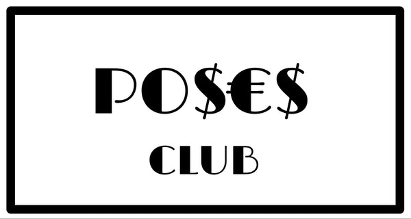 Logo with 'POSE$ CLUB' text on a white background