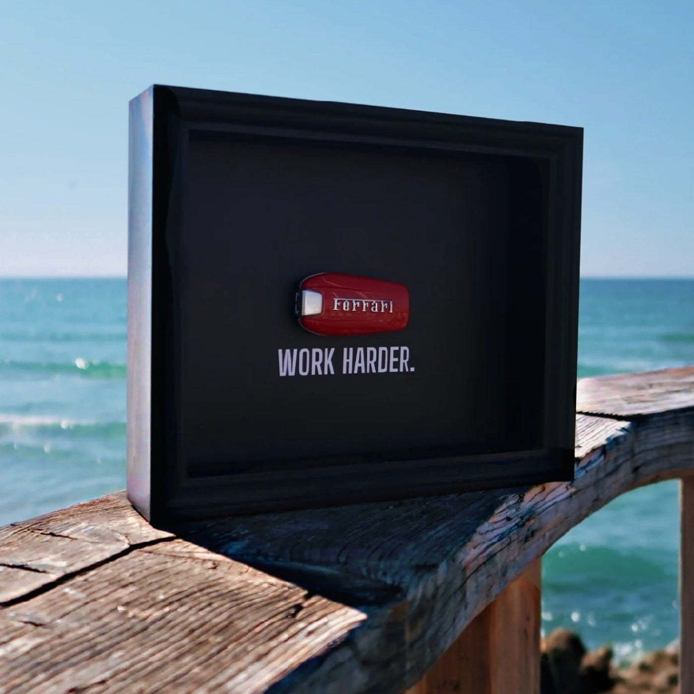 WORK HARDER - Black Ferrari Key Frame