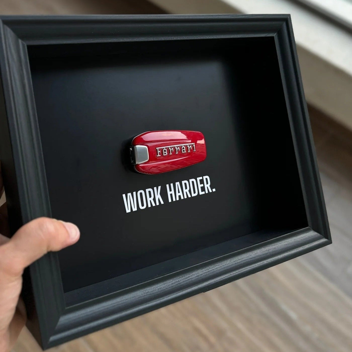 WORK HARDER - Black Ferrari Key Frame