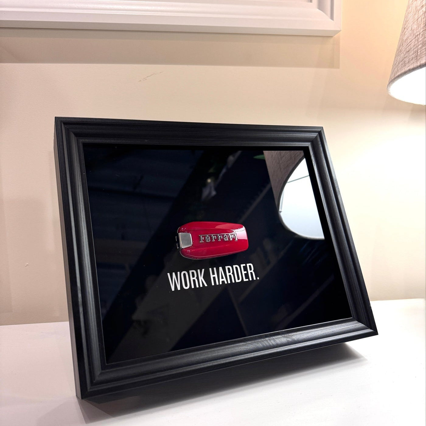 WORK HARDER - Black Ferrari Key Frame