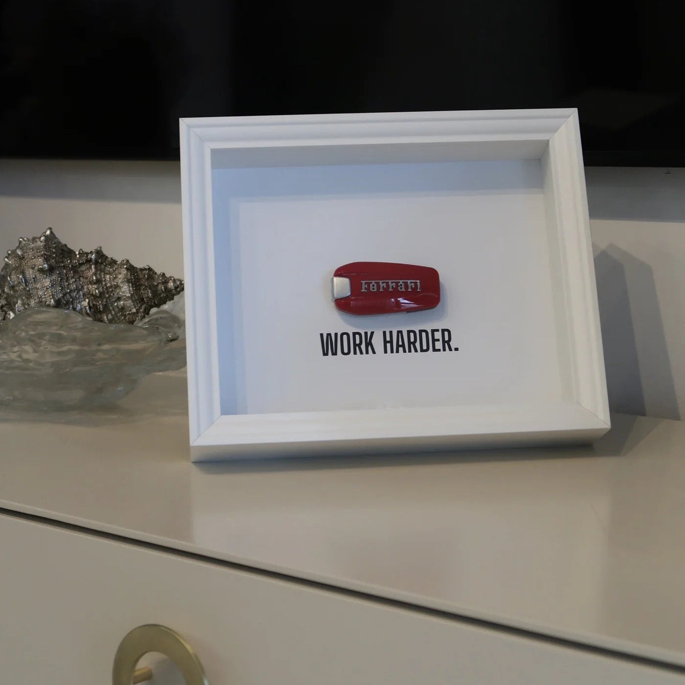 WORK HARDER - White Ferrari Key Frame